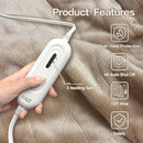 Electric Heated Blanket Throw Super Cozy Soft 2-Layer Flannel 50 x 60 Heated Throw with 3 Heating Levels & 4 Hours Auto Off Machine Washable ETL&FCC Certified Home Office Use Camel-4