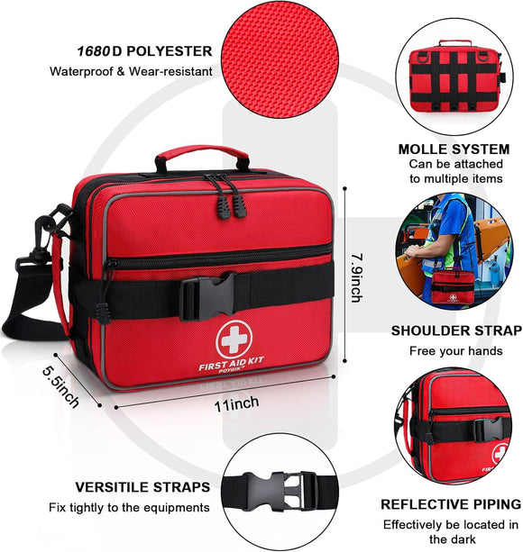 Premium 420 Piece Large First Aid Kit for Home Car Travel Camping Truck Hiking Sports Office Vehicle & Outdoor Emergencies - Emergency Medical Kits Businesses & Home Medical Supplies