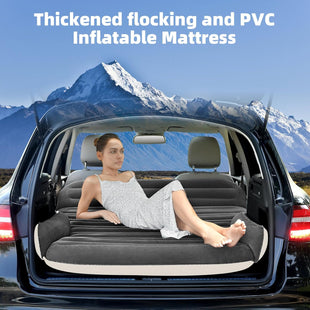 Inflatable SUV Air Mattress for Car Truck & Camping Portable Thickened Car Bed for Travel Includes 2 Pillows & Electric Pump