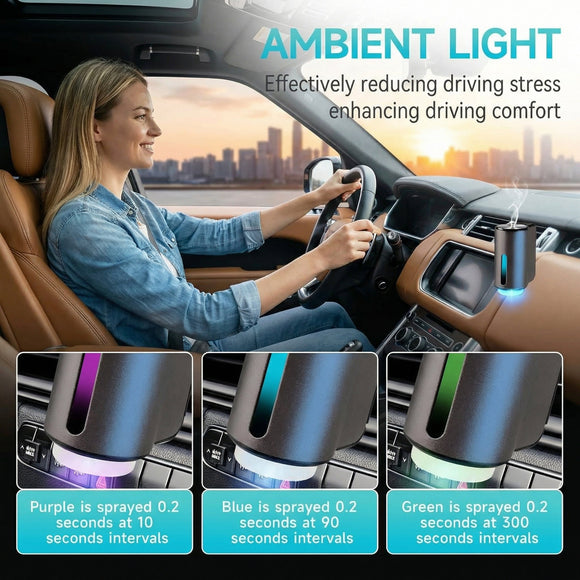 Car Air Freshener Air Freshener Diffuser Three Adjustable Modes Aromatherapy Machine Rechargeable (Grey)