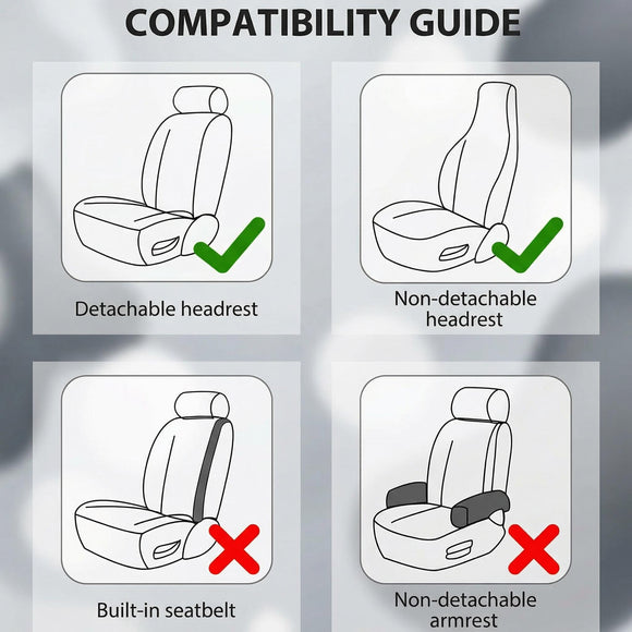 Classic Universal PU Leather Car Front Seat Covers High Back Bucket Seat Cover - Fit Most Cars Trucks SUVS or Vans 2 PCS Gray Trim Auto Seat Covers Set Car Seat Protector for All Seasons