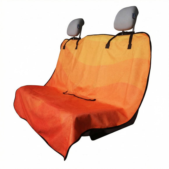 Back Seat Cover for Car Trucks Van SUV Waterproof Rear Bench Towel Seat Covers for Dogs and Kids Automotive Backseat Protector (Orange)