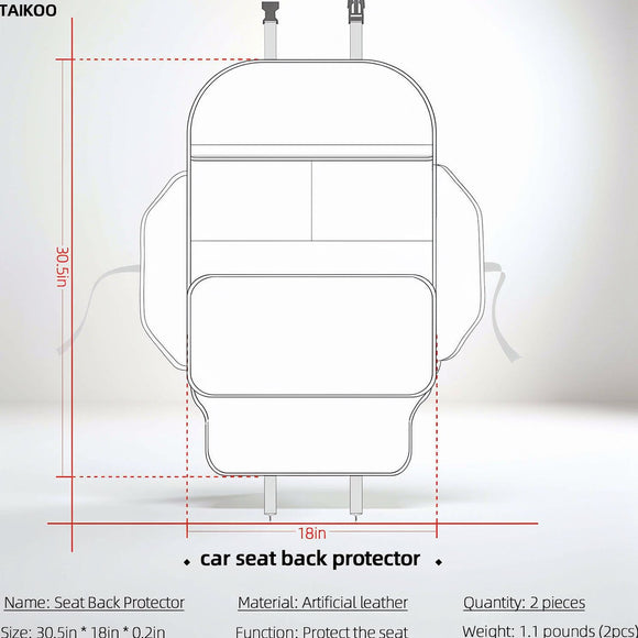 Seat Back Protector Preventing the Impact of Children Stepping on the Seat Backrest Beautiful appearance and easy to clean black (Black -2pcs)