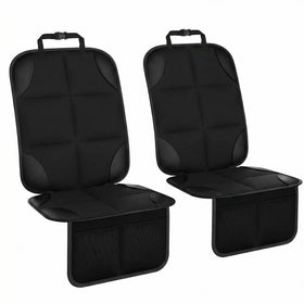 Car Seat Protector Large Auto Protector for Child Seats with Thickest Padding and Non-Slip Backing Mesh Pockets for SUV Sedan Truck Leather and Fabric - Black