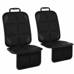 Car Seat Protector Large Auto Protector for Child Seats with Thickest Padding and Non-Slip Backing Mesh Pockets for SUV Sedan Truck Leather and Fabric - Black