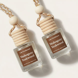 Car Air Freshener Diffuser 2 Pack Hanging Mahogany Teakwood Car Air Freshener for Women 45+ days Long Lasting Fragrance Made in USA (M33)