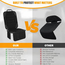 Car Seat Protector for Child Car Seat Waterproof Car Seat Cover for Leather and Fabric Seats 2 Mesh Pockets Non-Slip Bottom Thick Padding Cushion (Black)-8