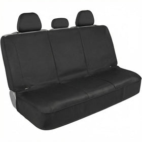 Flexfit Black Rear Seat Cover for Car SUV & Truck - Durable Canvas Material Back Car Seat Covers 60/40 Split Bench Protector - Back Seats Cover & Rear Bench Protector Interior Accessories