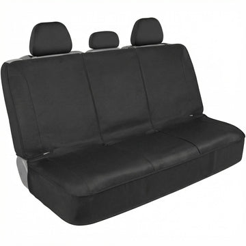Flexfit Black Rear Seat Cover for Car SUV & Truck - Durable Canvas Material Back Car Seat Covers 60/40 Split Bench Protector - Back Seats Cover & Rear Bench Protector Interior Accessories