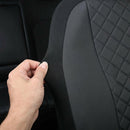 Front Car Seat Covers Bucket Seat Covers Leather High Back Auto Seat Covers for Cars Trucks Jeep Van SUV Pickup Airbag Compatible (Black)-2