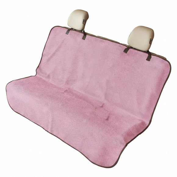 Back Seat Cover for Car Trucks Van SUV Waterproof Rear Bench Towel Seat Covers for Dogs and Kids Automotive Backseat Protector (Pink)