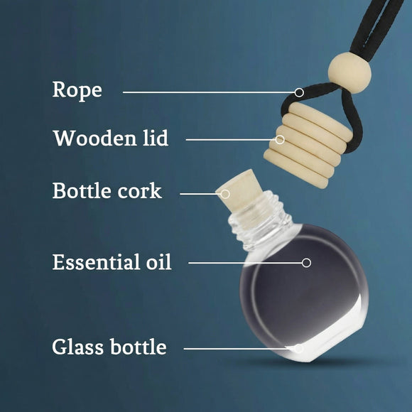 Ikeda Car Air Freshener: Hanging Smell Air Freshener | Car Scent |10ml Round Hanging Decoration | Long Lasting Fragrance | For Auto Home(New Car)