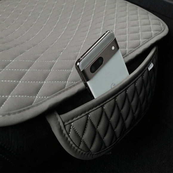 Pu Leather Car Seat Bottom Covers Protectors Include 1 Pair Front Driver Seat Pad Mat and 1 Rear Bench Cover Universal Fit 90% Vehicles Gray