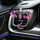 Bling Wyvern Car Air Freshener Vent Clips 2pcs Alloy Purple Enamel Dragon Vent Clips Car Accessories Refillable Car Diffuser with Felt Mads Coffee Fragrance Tablets-5