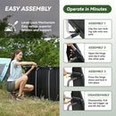 Lightweight Folding Tent Camping Cot Bed with Lever Lock Easy Setup Portable Compact for Outdoor Travel Hunting Hiking Motorcycling Support 330Lbs (Black)-4