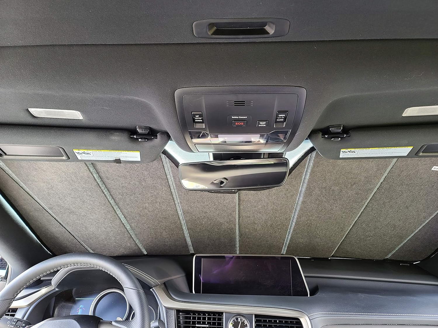 AutoTech Park Foldable Sunshade Compatible with 2008-2020 Dodge Caravan Mini Van, Custom-fit Windshield Sun Shade