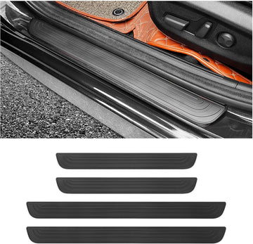 4PCS Car Door Sill Protector Anti-Scratch Rubber Car Door Protector Edge Guards for Door Steps Universal Waterproof Door Threshold Strips Exterior Accessories for Car Truck SUV (Black Width 1.57)