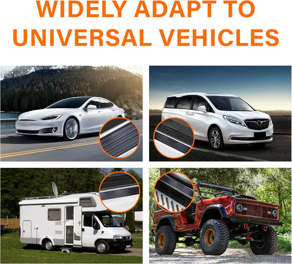 4PCS Car Door Sill Protector Universal Threshold Protection for Cars Automotive Rubber Scratch Resistant Entry Sill Guards Doors Edge Step Dust Shield Cover for Car/SUV