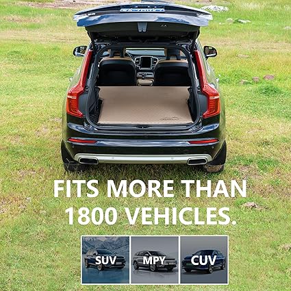 Self Inflating Car Sleeping Pad for Camping Thick Memory Foam Car Camping Mattress with Pillow 9.0 R-Value SUV Mattress Camping Bed Suitable for Cargo Travel Hiking Backpacking