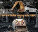 SUV Camping Tent Car Tailgate Shade Awning with Screen Net Waterproof 3000MM UPF 50+ Black (Large)-4