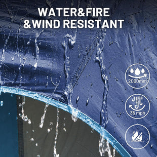 5-9 Person SUV Tent with Screen Porch and Awning for Family Camping Weather Resistant and Portable Van or Car Tent Includes Rainfly and Storage Bag 13 W X 10 L X 7.1 H Blue