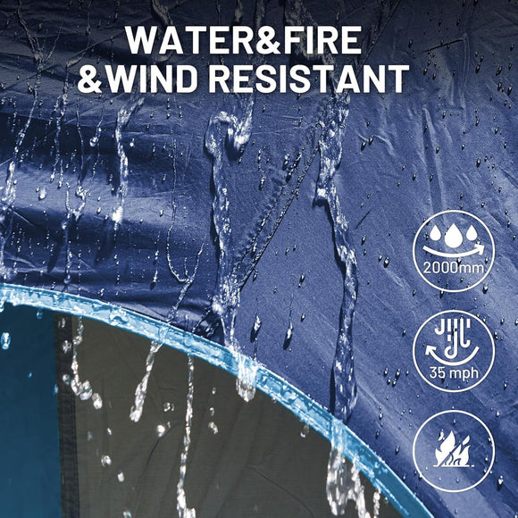 5-9 Person SUV Tent with Screen Porch and Awning for Family Camping Weather Resistant and Portable Van or Car Tent Includes Rainfly and Storage Bag 13 W X 10 L X 7.1 H Blue