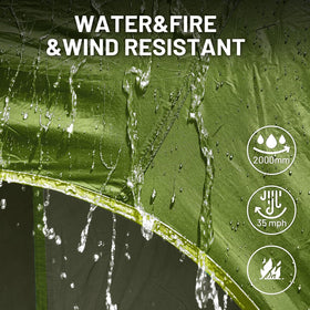 5-9 Person SUV Tent with Screen Porch and Awning for Family Camping Weather Resistant and Portable Van or Car Tent Includes Rainfly and Storage Bag 13 W X 10 L X 7.1 H Green - 0