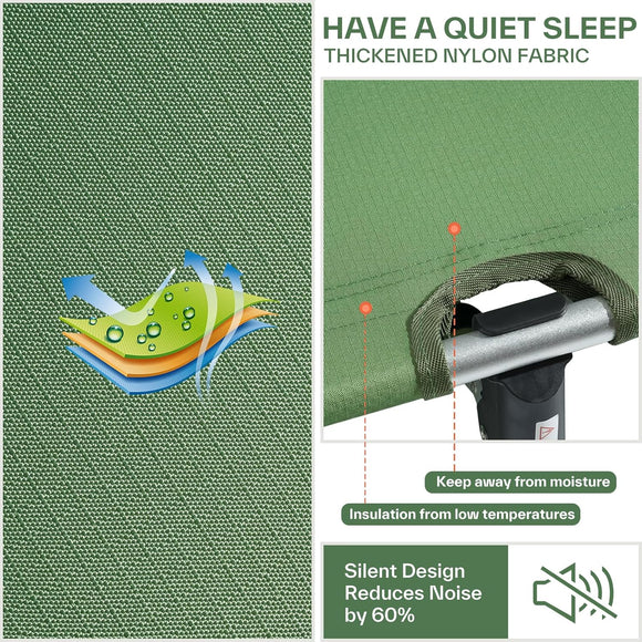 Camping Cot Folding Cots Lever Lock Portable Lightweight Sleeping Camping Bed for Adults Outdoor Travel Backpacking Camp Hiking Supports 330lbs