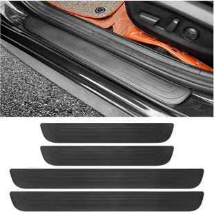 4PCS Car Door Sill Protector Anti-Scratch Rubber Car Door Protector Edge Guards for Door Steps Universal Waterproof Door Threshold Strips Exterior Accessories for Car Truck SUV (Black Width 2.36)