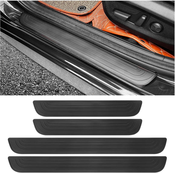 4PCS Car Door Sill Protector Anti-Scratch Rubber Car Door Protector Edge Guards for Door Steps Universal Waterproof Door Threshold Strips Exterior Accessories for Car Truck SUV (Black Width 2.36)