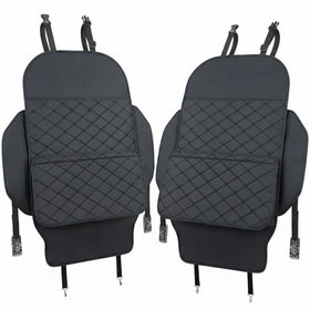 Seat Back Protector + Large Capacity Pocket Storage Organizer Preventing the Impact of Children Stepping on the Seat Backrest (Black)