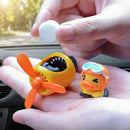 Car Air Freshener Cute Cartoon Yellow Duck Pilot Car Diffuser Rotating Propeller Automotive Air Outlet Fan Creative Car Perfume Decoration Cool Car Accessories Comes with 4 Fragrant Tablets-6