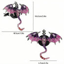 Bling Wyvern Car Air Freshener Vent Clips 2pcs Alloy Purple Enamel Dragon Vent Clips Car Accessories Refillable Car Diffuser with Felt Mads Coffee Fragrance Tablets-9