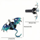 Bling Wyvern Car Air Freshener Vent Clips 2pcs Alloy Blue Enamel Dragon Vent Clips Car Accessories Refillable Car Diffuser with Felt Mads Coffee Fragrance Tablets-9