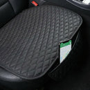 Pu Leather Car Seat Bottom Covers Protectors Include 1 Pair Front Driver Seat Pad Mat and 1 Rear Bench Cover Universal Fit 90% Vehicles Black-1
