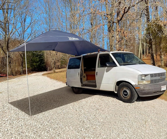 Versatility Camping Tent for Truck Bed SUV RVing Van Trailer and Overlanding Portable Teardrop Awning Canopy Tear Resistant Tarp with 2 Sandbag