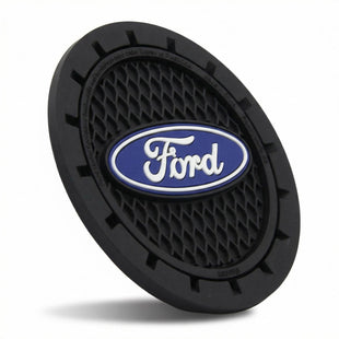 000651R01 Ford Oval Auto Car Truck SUV Cup Holder Coaster 2-Pack Blue