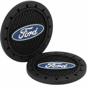 000651R01 Ford Oval Auto Car Truck SUV Cup Holder Coaster 2-Pack Blue
