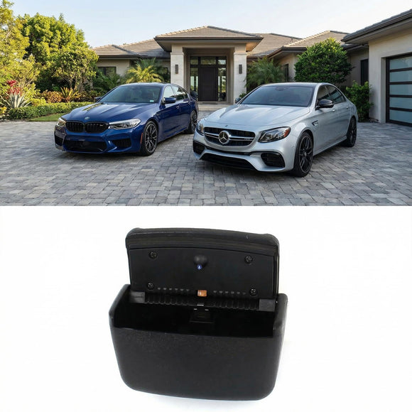 a14101000ux0674 Black Plastic Rectangle Shaped Car Smokeless Cigarette Ashtray Holder