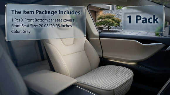 Car Seat Covers Bottom Car Seat Cover Cloth Front Seat Only Universal Car Seat Cushion Buckwheat Hulls Car Seat Pads Mat for Auto Driver Ventilated Breathable Comfortable(Gray)