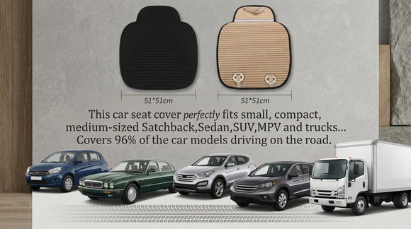 Car Seat Covers Bottom Car Seat Cover Cloth Front Seat Only Universal Car Seat Cushion Buckwheat Hulls Car Seat Pads Mat for Auto Driver Ventilated Breathable Comfortable(Gray)