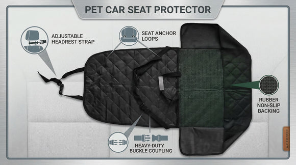 Dog Car Seat Cover Pet Front Cover for Cars Trucks and Suvs - Waterproof & Nonslip Dog Seat Cover (Front Seat)
