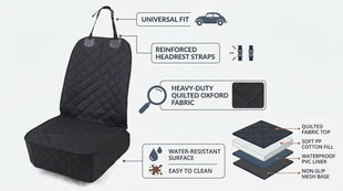 Dog Car Seat Cover Pet Front Cover for Cars Trucks and Suvs - Waterproof & Nonslip Dog Seat Cover (Front Seat)