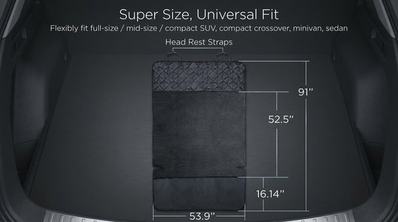 SUV Cargo Liner for Dogs Water Resistant Pet Cover Dog Seat Mat SUVs Sedans Vans with Bumper Flap Protector Non-Slip Large Size Universal Fit Black