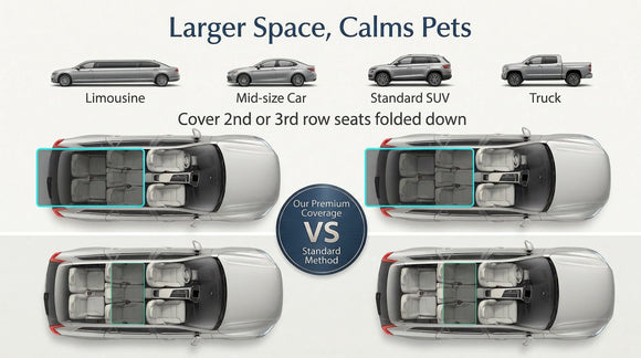 SUV Cargo Liner for Dogs Water Resistant Pet Cover Dog Seat Mat SUVs Sedans Vans with Bumper Flap Protector Non-Slip Large Size Universal Fit Black