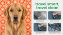 3-in-1 Back Seat Cover for Dogs 100% Cotton Canvas Back Seat Hammock with Headrest Straps Belt Slots & Anchors Non-Skid Cargo Area Cover Machine Washable No Harmful Chemicals 56x56-7