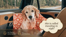 3-in-1 Back Seat Cover for Dogs 100% Cotton Canvas Back Seat Hammock with Headrest Straps Belt Slots & Anchors Non-Skid Cargo Area Cover Machine Washable No Harmful Chemicals 56x56-5