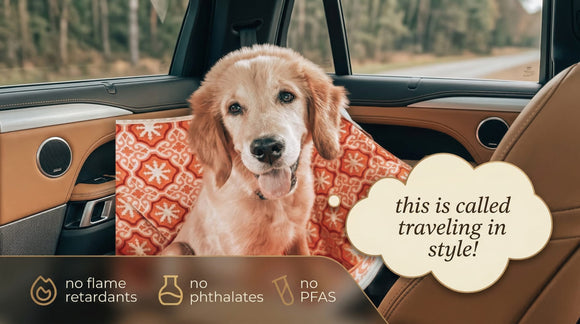 3-in-1 Back Seat Cover for Dogs 100% Cotton Canvas Back Seat Hammock with Headrest Straps Belt Slots & Anchors Non-Skid Cargo Area Cover Machine Washable No Harmful Chemicals 56x56