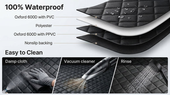 6-in-1 Dog Car Seat Cover for Back Seat Waterproof Dog Car Hammock with Mesh Window & Side Flap Pet Backseat Protector for Car SUV Truck