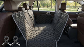 6-in-1 Dog Car Seat Cover for Back Seat Waterproof Dog Car Hammock with Mesh Window & Side Flap Pet Backseat Protector for Car SUV Truck